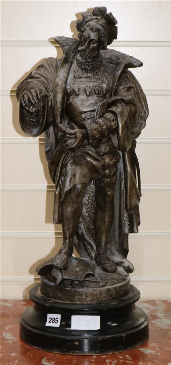 After A. Carrier, a spelter figure Benennto Cellini